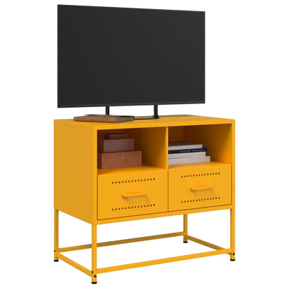 vidaXL TV Cabinet Mustard Yellow 68x39x60.5 cm Steel 5