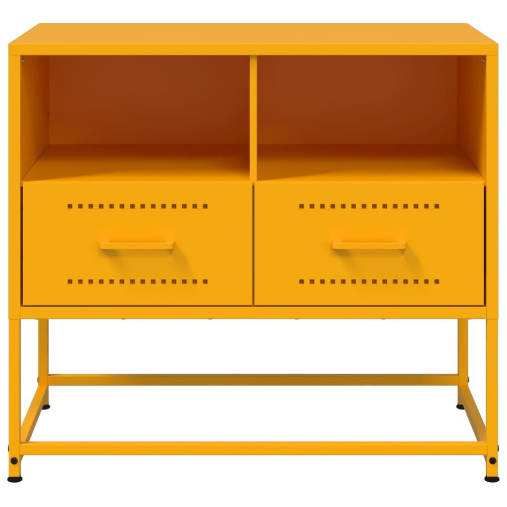 vidaXL TV Cabinet Mustard Yellow 68x39x60.5 cm Steel 6