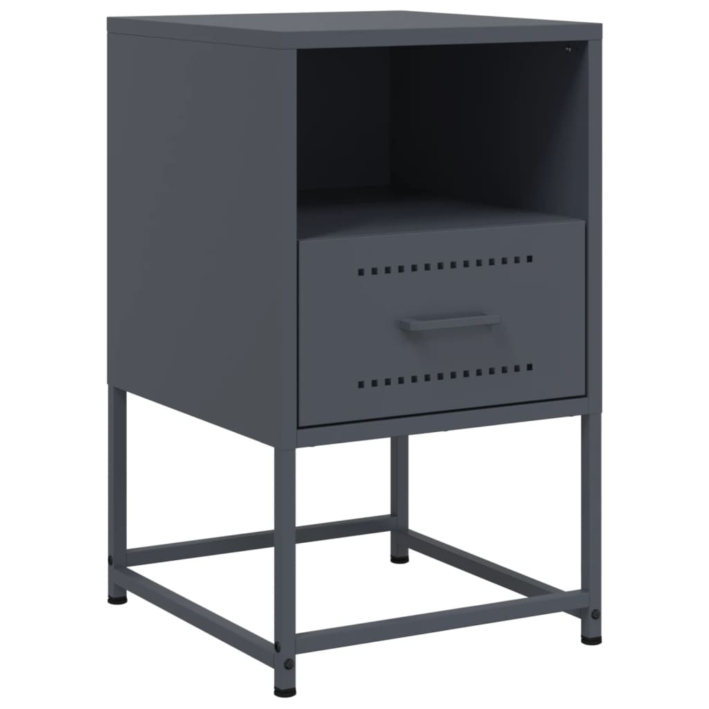 vidaXL Bedside Cabinet Anthracite 36x39x60.5 cm Steel 2
