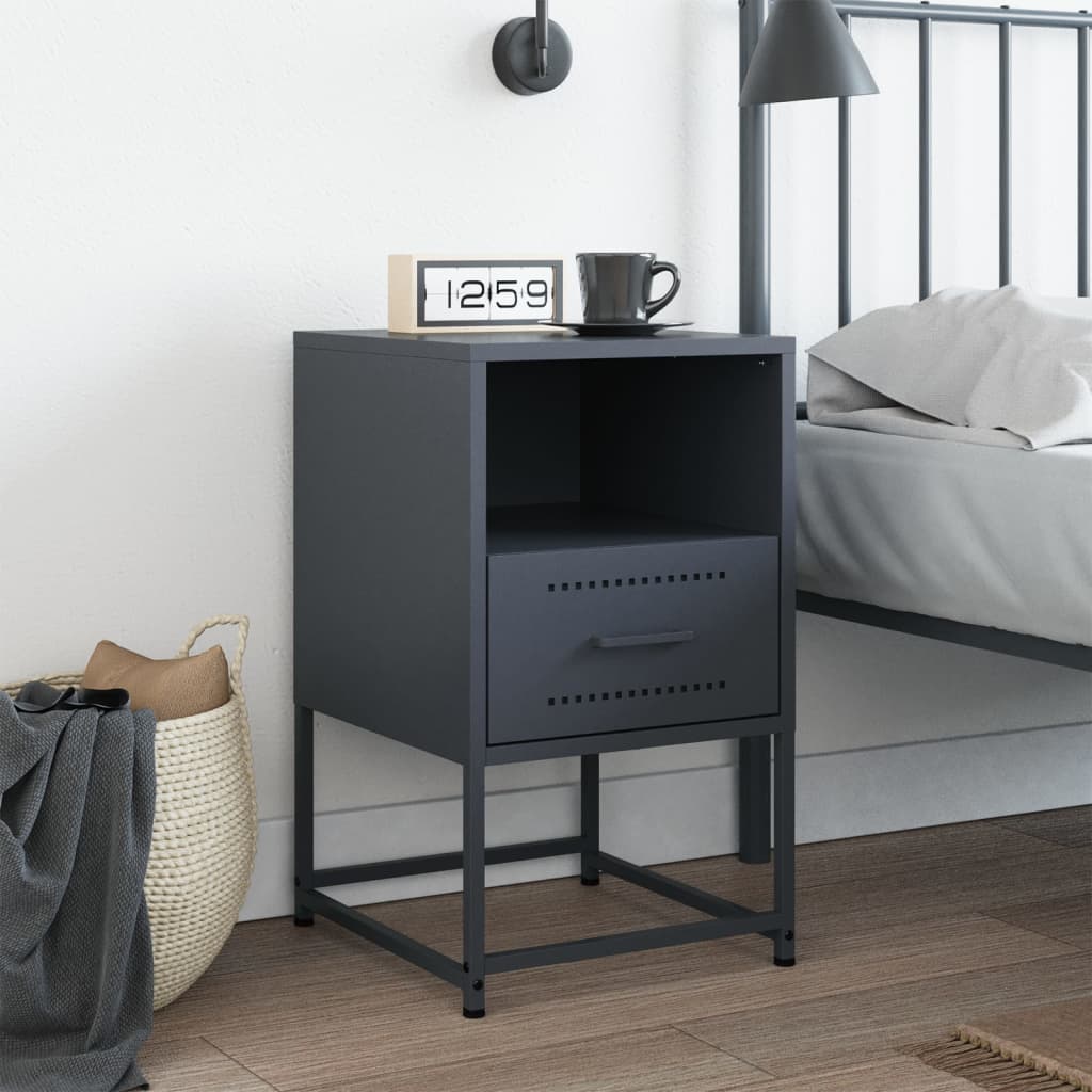vidaXL Bedside Cabinet Anthracite 36x39x60.5 cm Steel 3
