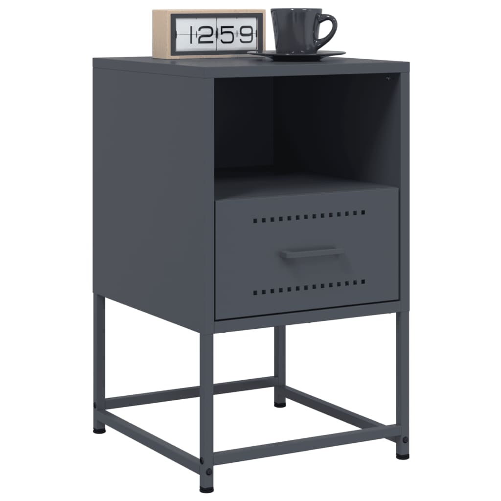 vidaXL Bedside Cabinet Anthracite 36x39x60.5 cm Steel 5
