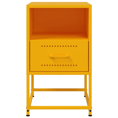 vidaXL Bedside Cabinets 2 pcs Mustard Yellow 36x39x60.5 cm Steel 5
