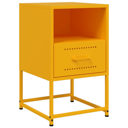 vidaXL Bedside Cabinets 2 pcs Mustard Yellow 36x39x60.5 cm Steel 6