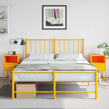vidaXL Bedside Cabinets 2 pcs Mustard Yellow 36x39x60.5 cm Steel 1
