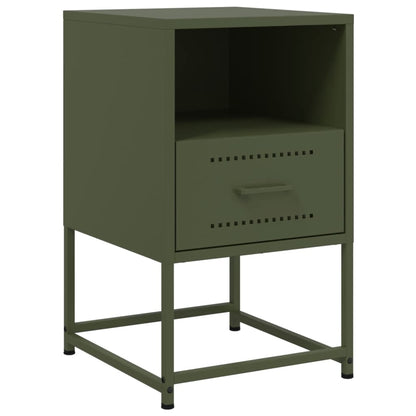 vidaXL Bedside Cabinet Olive Green 36x39x60.5 cm Steel 2