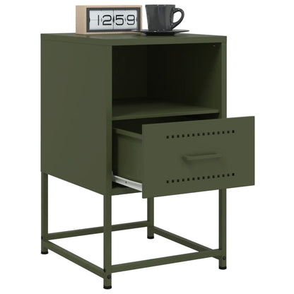vidaXL Bedside Cabinet Olive Green 36x39x60.5 cm Steel 5
