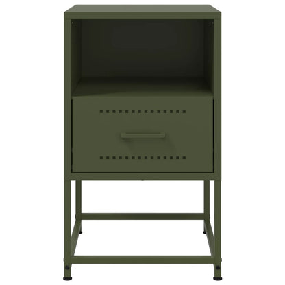 vidaXL Bedside Cabinet Olive Green 36x39x60.5 cm Steel 6