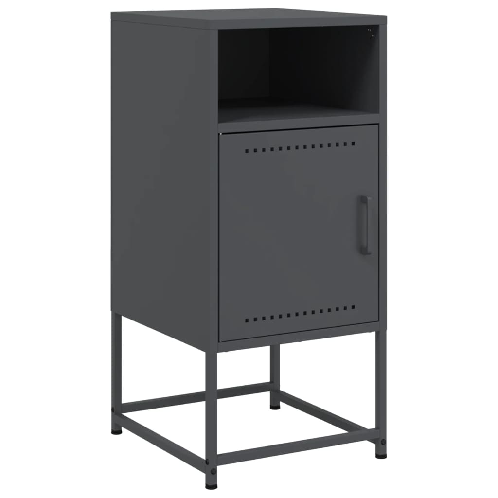 vidaXL Bedside Cabinet Anthracite 36x39x78 cm Steel 2