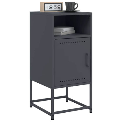 vidaXL Bedside Cabinet Anthracite 36x39x78 cm Steel 4