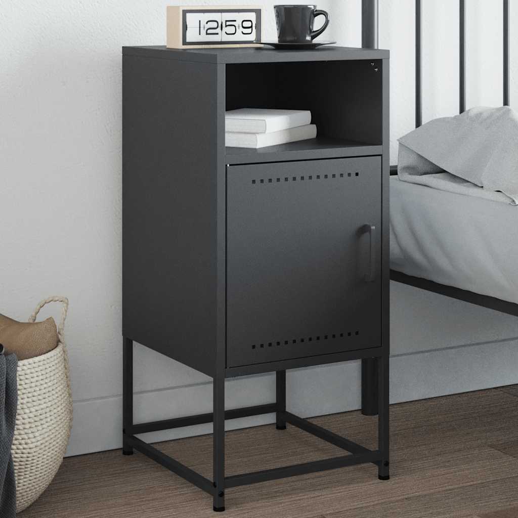 vidaXL Bedside Cabinet Anthracite 36x39x78 cm Steel 1