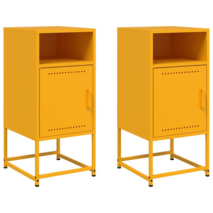 vidaXL Bedside Cabinets 2 pcs Mustard Yellow 36x39x78 cm Steel 2