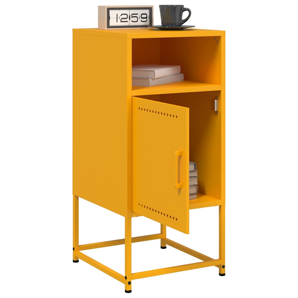 vidaXL Bedside Cabinets 2 pcs Mustard Yellow 36x39x78 cm Steel 3
