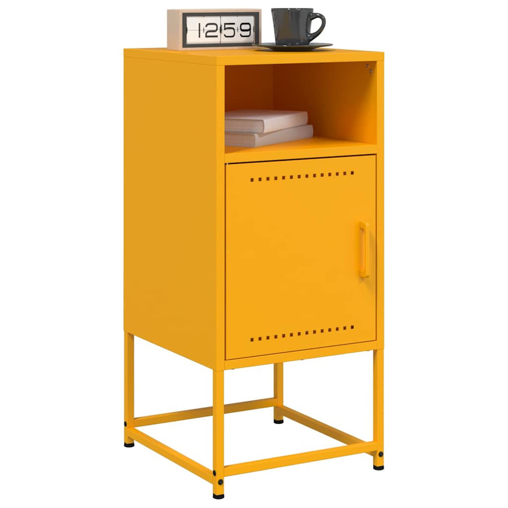 vidaXL Bedside Cabinets 2 pcs Mustard Yellow 36x39x78 cm Steel 4
