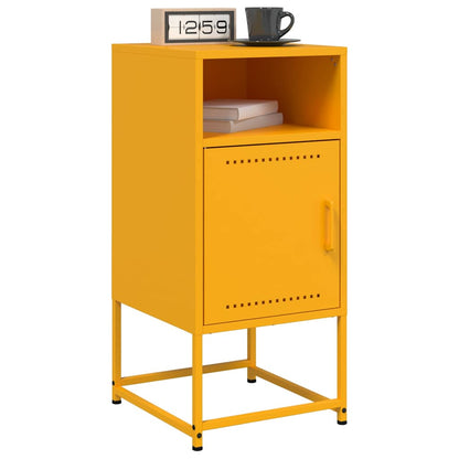 vidaXL Bedside Cabinets 2 pcs Mustard Yellow 36x39x78 cm Steel 4