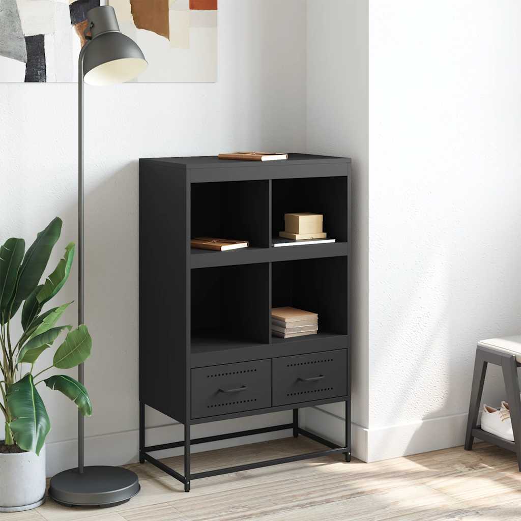 vidaXL Highboard Black 68.5x39x111.5 cm Steel 3