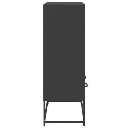 vidaXL Highboard Black 68.5x39x111.5 cm Steel 5
