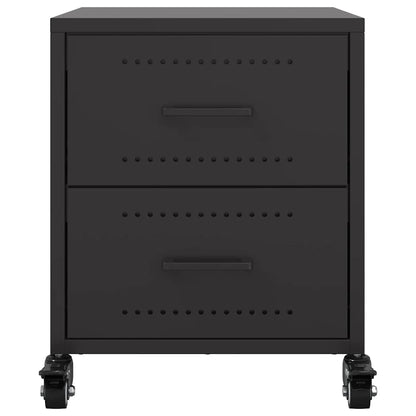 vidaXL Bedside Cabinets 2 pcs Black 36x39x43.5 cm Steel 5