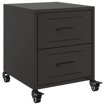 vidaXL Bedside Cabinets 2 pcs Black 36x39x43.5 cm Steel 6