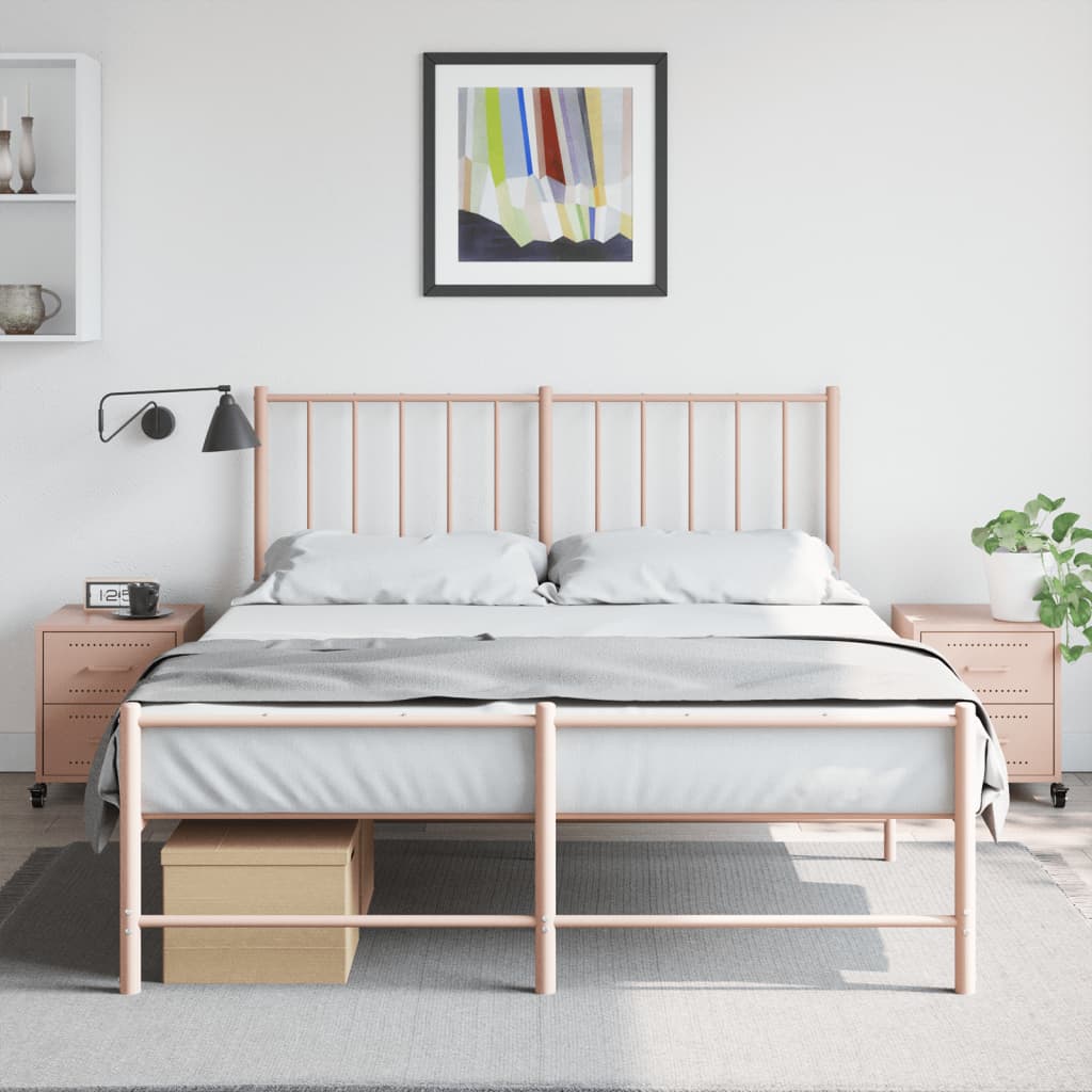 vidaXL Bedside Cabinets 2 pcs Pink 36x39x43.5 cm Steel 3