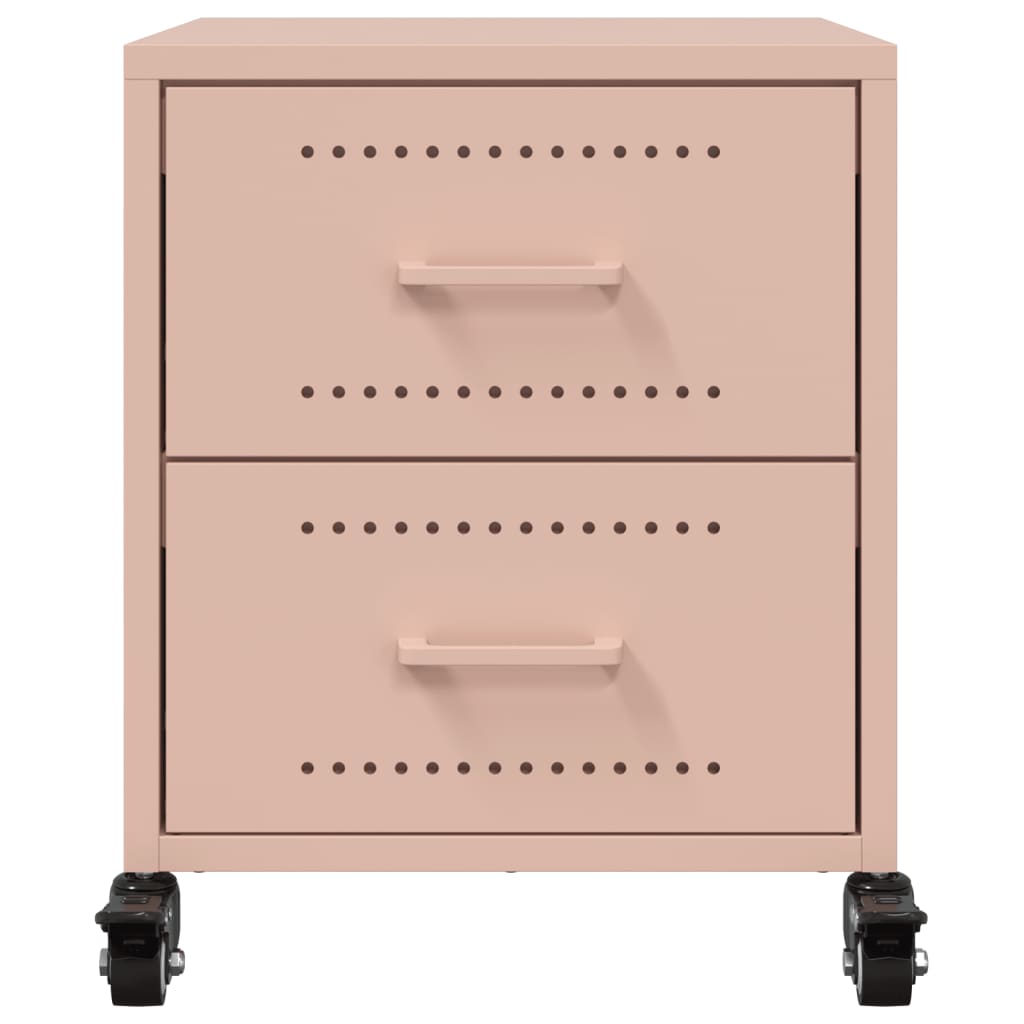 vidaXL Bedside Cabinets 2 pcs Pink 36x39x43.5 cm Steel 5