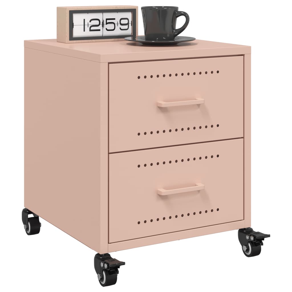 vidaXL Bedside Cabinets 2 pcs Pink 36x39x43.5 cm Steel 1
