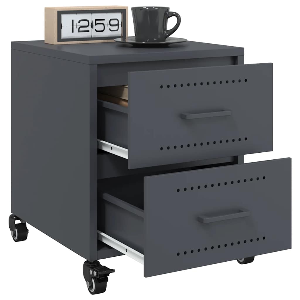 vidaXL Bedside Cabinets 2 pcs Anthracite 36x39x43.5 cm Steel 4