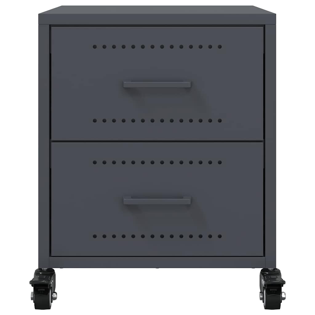 vidaXL Bedside Cabinets 2 pcs Anthracite 36x39x43.5 cm Steel 5
