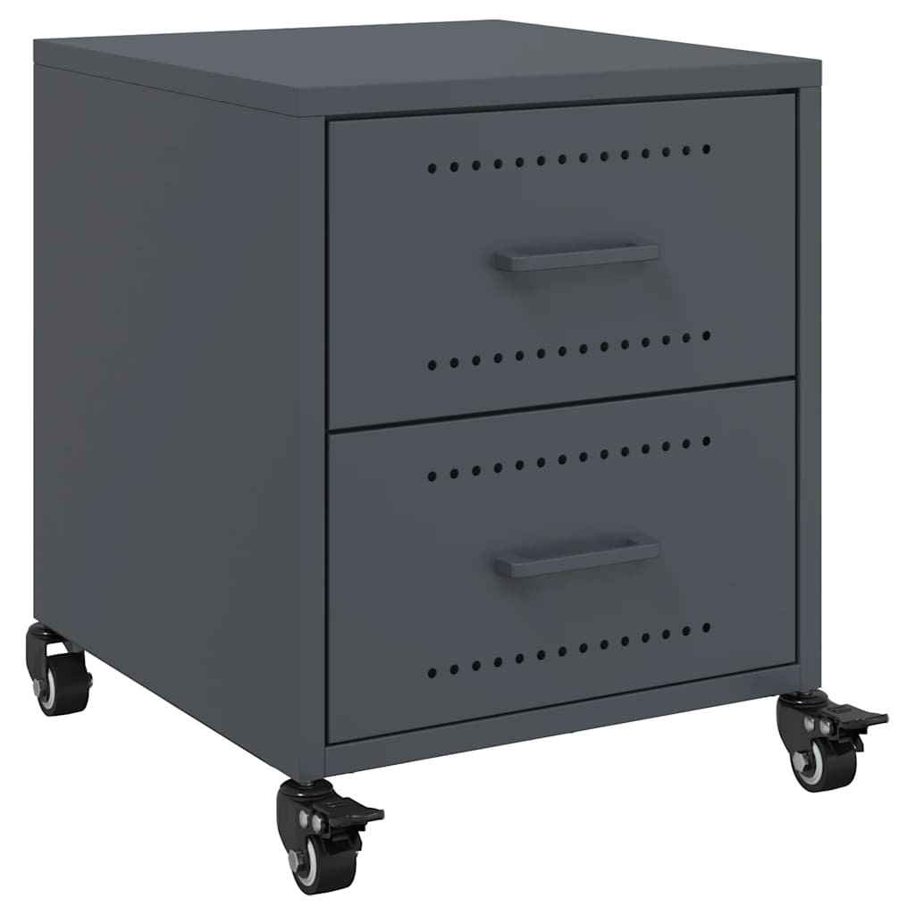 vidaXL Bedside Cabinets 2 pcs Anthracite 36x39x43.5 cm Steel 6