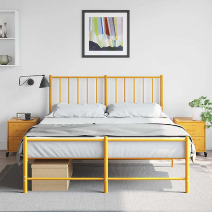 vidaXL Bedside Cabinets 2 pcs Mustard Yellow 36x39x43.5 cm Steel 3
