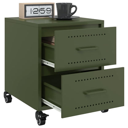 vidaXL Bedside Cabinets 2 pcs Olive Green 36x39x43.5 cm Steel 4
