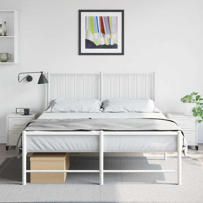 vidaXL Bedside Cabinets 2 pcs White 36x39x43.5 cm Steel 3