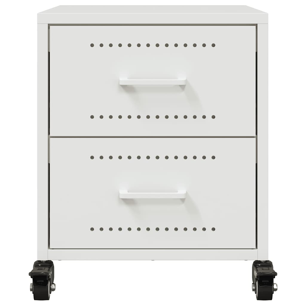 vidaXL Bedside Cabinets 2 pcs White 36x39x43.5 cm Steel 4