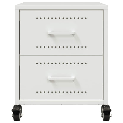vidaXL Bedside Cabinets 2 pcs White 36x39x43.5 cm Steel 4