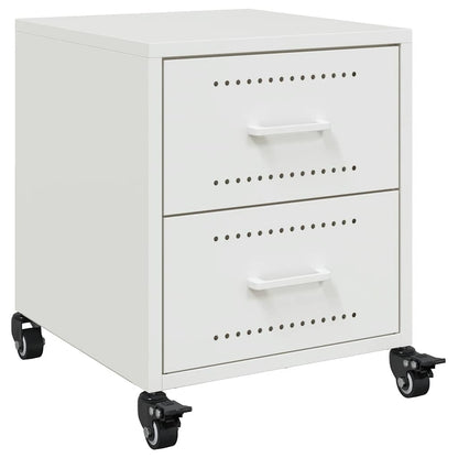 vidaXL Bedside Cabinets 2 pcs White 36x39x43.5 cm Steel 5