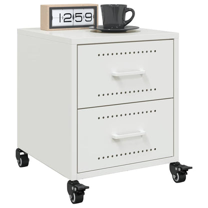 vidaXL Bedside Cabinets 2 pcs White 36x39x43.5 cm Steel 1