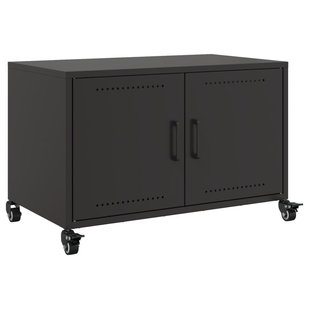 vidaXL TV Cabinet Black 68x39x43.5 cm Steel 2
