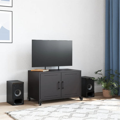 vidaXL TV Cabinet Black 68x39x43.5 cm Steel 3