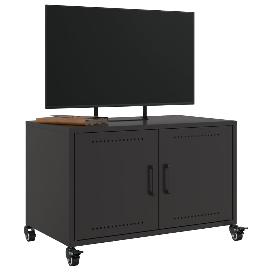 vidaXL TV Cabinet Black 68x39x43.5 cm Steel 5