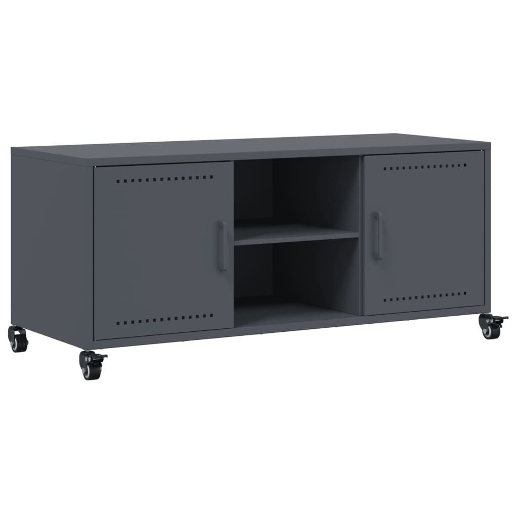 vidaXL TV Cabinet Anthracite 100.5x39x43.5 cm Steel 2