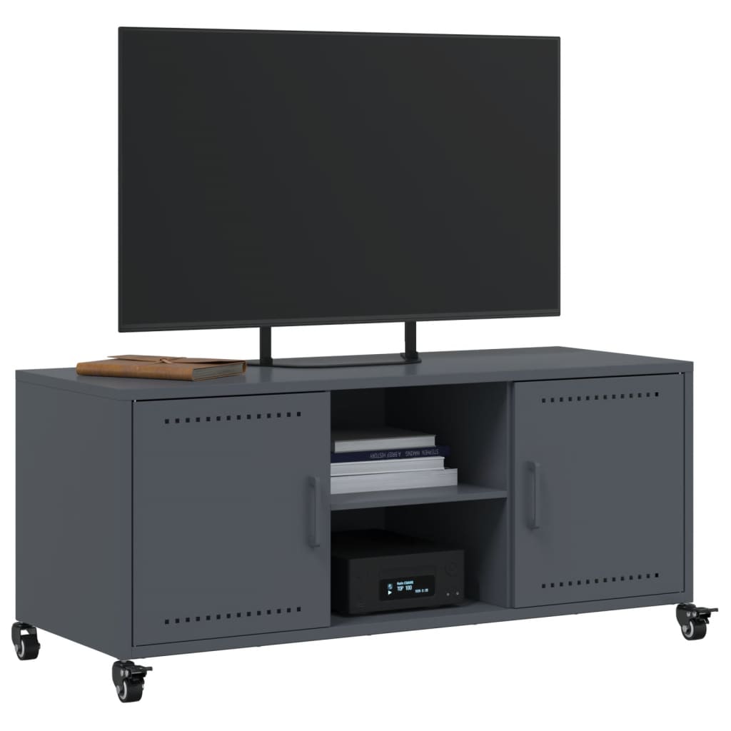 vidaXL TV Cabinet Anthracite 100.5x39x43.5 cm Steel 4