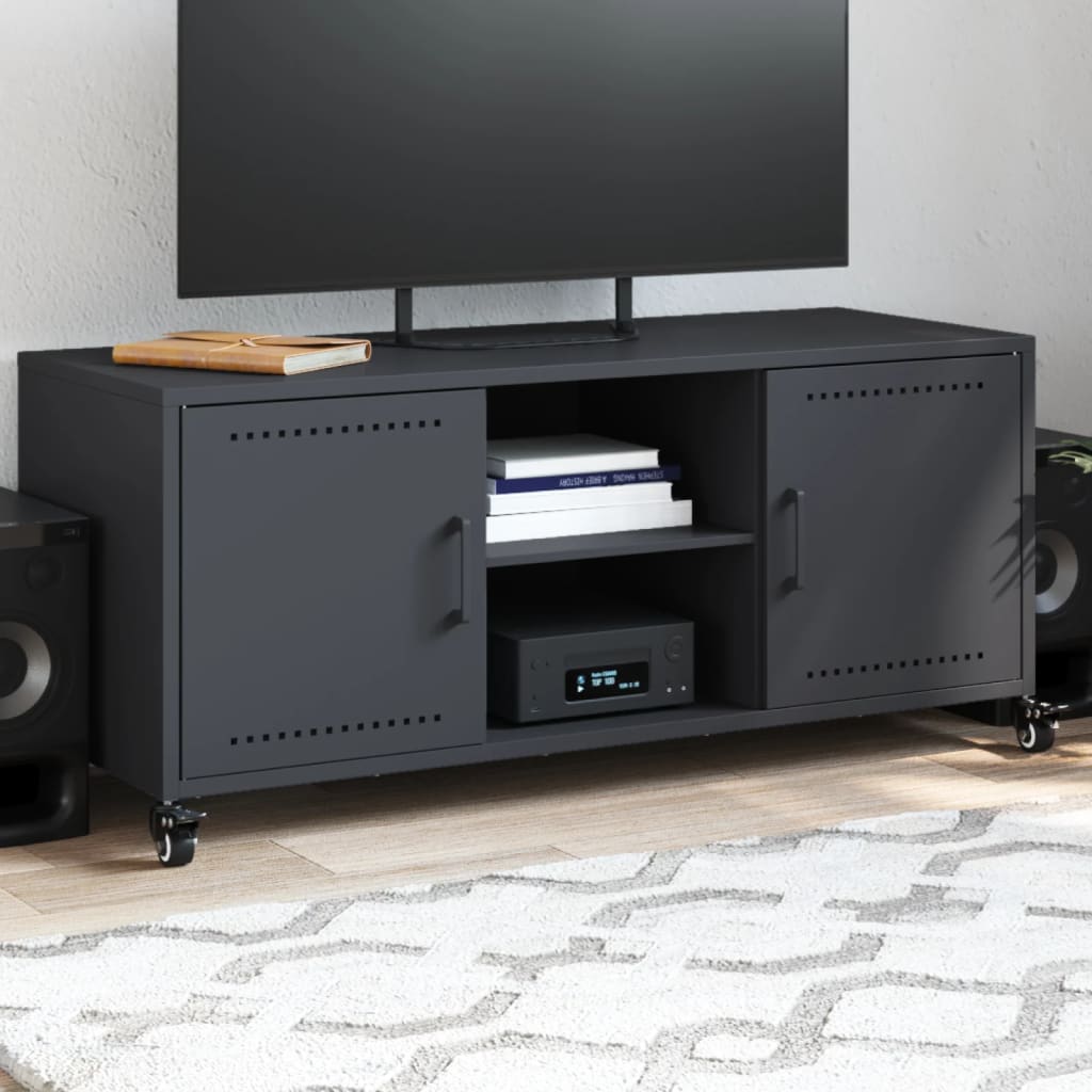 vidaXL TV Cabinet Anthracite 100.5x39x43.5 cm Steel 1