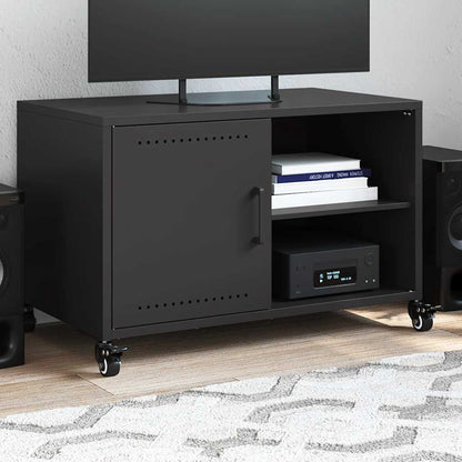 vidaXL TV Cabinet Black 68x39x43.5 cm Steel 1