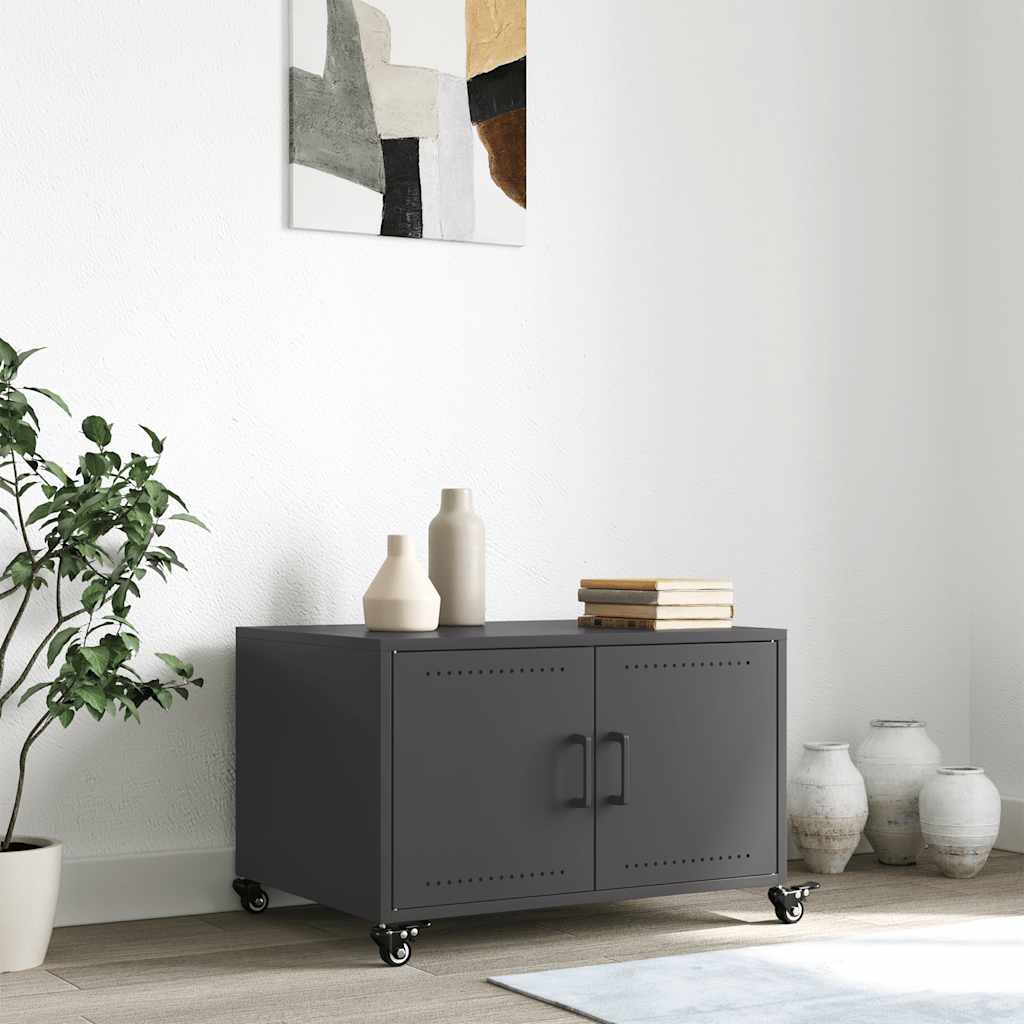 vidaXL Coffee Table Black 68x50x43.5 cm Steel 3