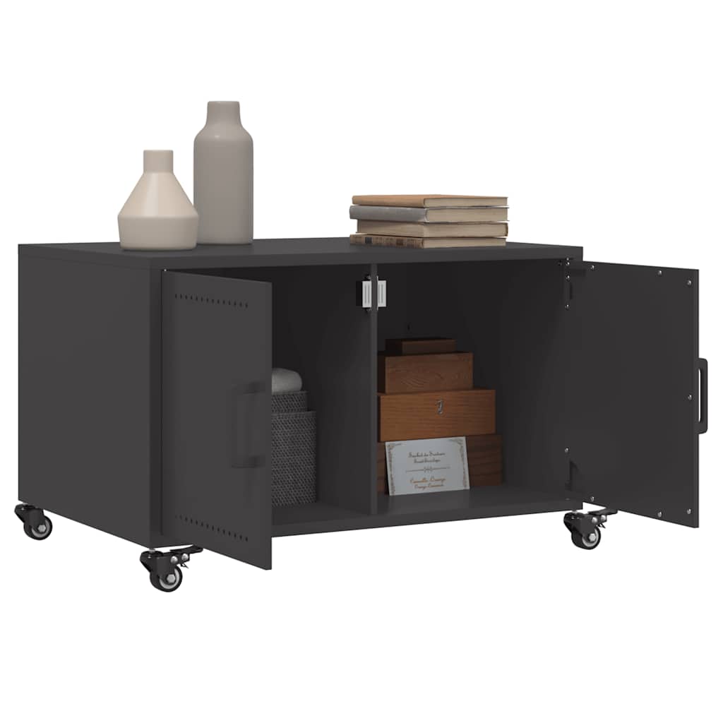 vidaXL Coffee Table Black 68x50x43.5 cm Steel 4