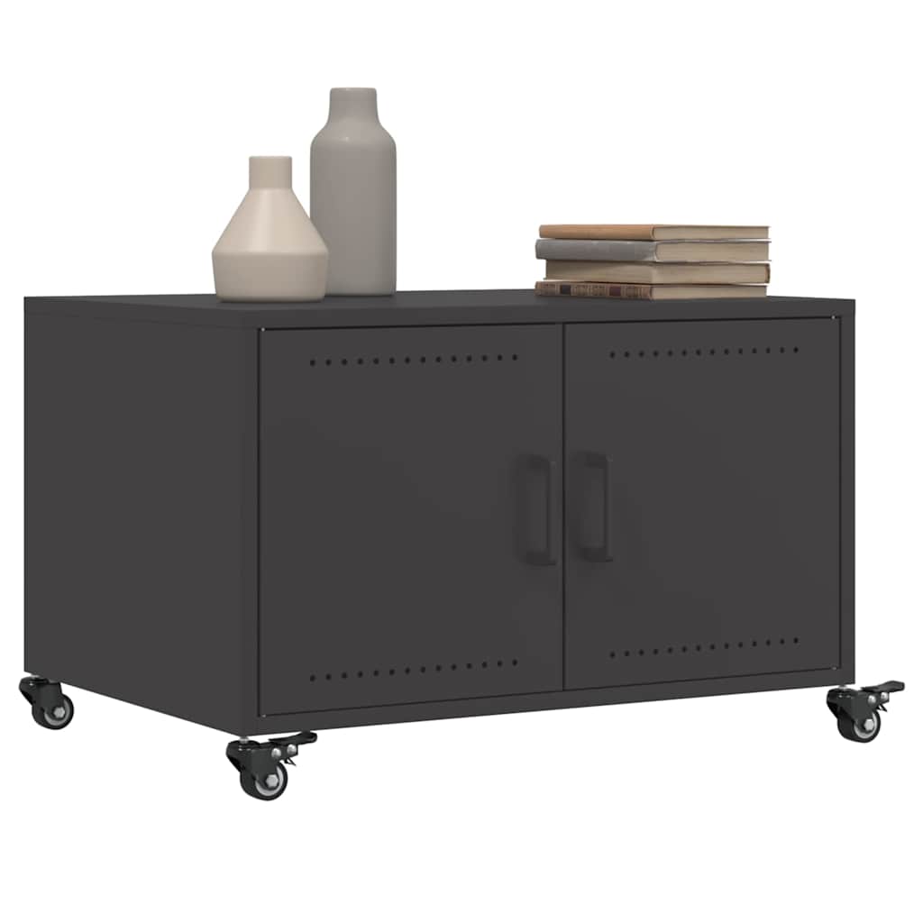 vidaXL Coffee Table Black 68x50x43.5 cm Steel 5
