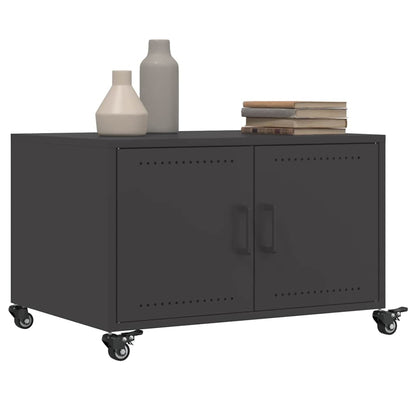 vidaXL Coffee Table Black 68x50x43.5 cm Steel 5