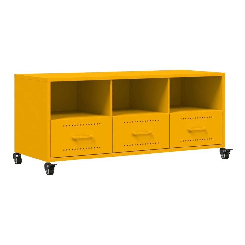 TV Cabinet 100,5x39x43,5 cm Steel Yellow
