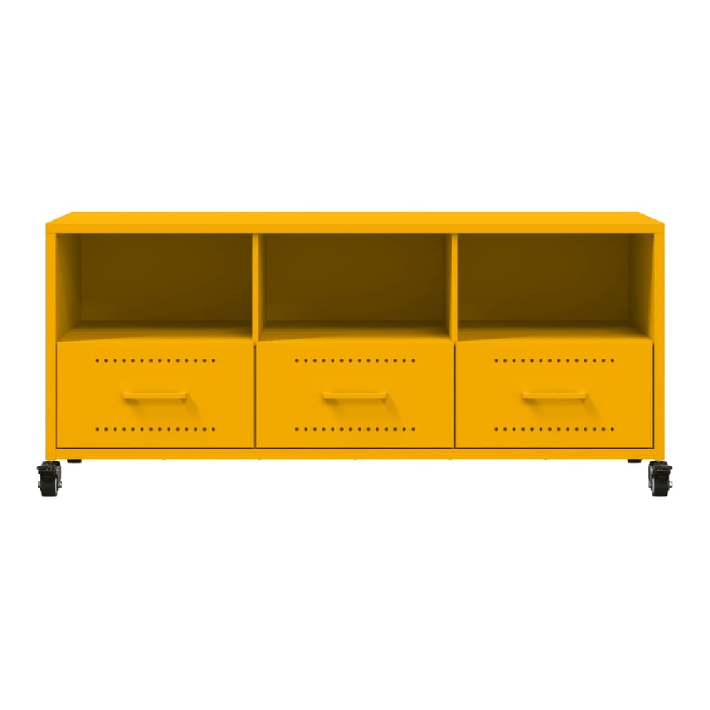 TV Cabinet 100,5x39x43,5 cm Steel Yellow