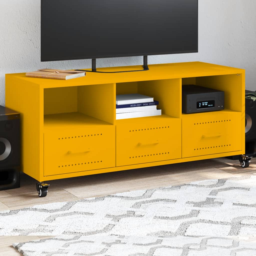 TV Cabinet 100,5x39x43,5 cm Steel Yellow