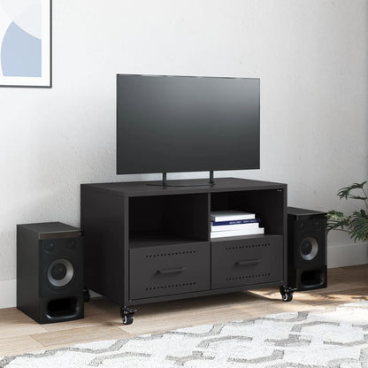 vidaXL TV Cabinet Black 68x39x43.5 cm Steel 3